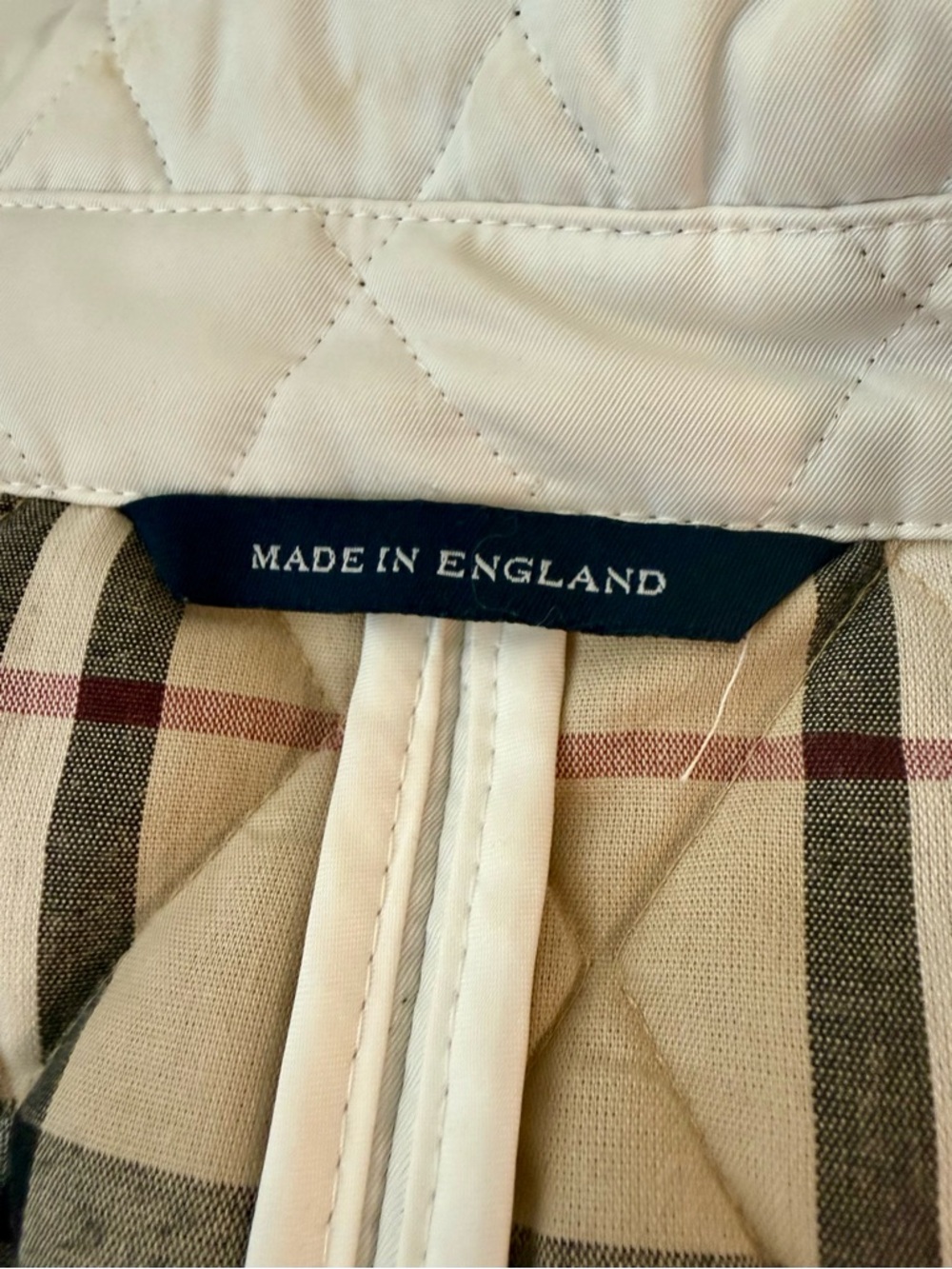 Burberry Quilted Vest Cream Nova Check Lining XL - Picture 4 of 6